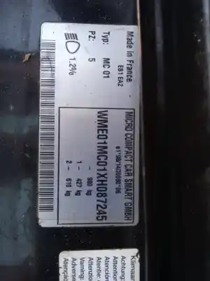 Scrapping Vehicle smart cabrio pulse of the year 1999 powered 