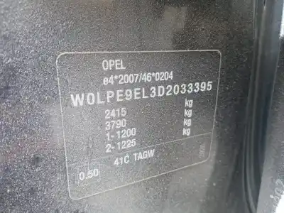 Veículo de Sucata opel zafira tourer edition 110 cv / 81 kw do ano 2012 alimentado a 20dt