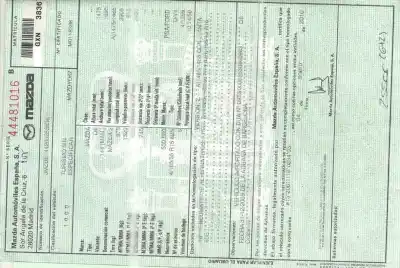 Scrapping Vehicle mazda 2 lim. (de) 1.4 diesel cat of the year 2010 powered y4