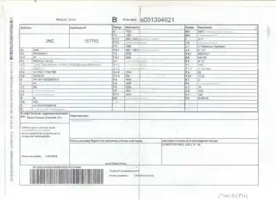 Veículo de Sucata renault kangoo profesional do ano 2016 alimentado k9k 806