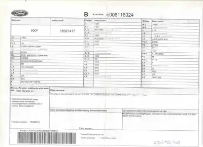 Scrapping Vehicle FORD FOCUS LIM. Trend of the year 2018 powered XWDA