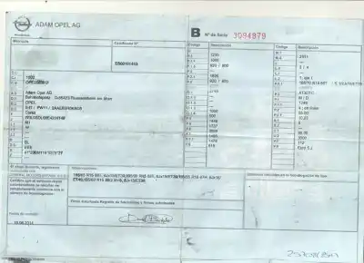 Veicolo di demolizione opel corsa d cosmo dell'anno 2014 alimentato a13dtc