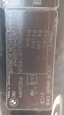 Veicolo di demolizione bmw serie 1 berlina (e81/e87) 118d dell'anno 2009 alimentato n47d20a