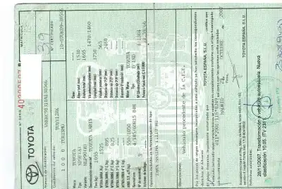 Veículo de Sucata TOYOTA YARIS (KSP9/SCP9/NLP9) Básico do ano 2007 alimentado 1ND