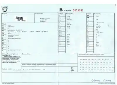 Veículo de Sucata dacia sandero laureate do ano 2013 alimentado k9k 612