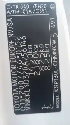 Veículo de Sucata toyota yaris active do ano 2017 alimentado 1kr