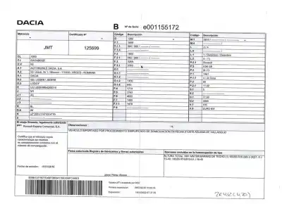 Veículo de Sucata dacia lodgy stepway do ano 2016 alimentado k9k 666