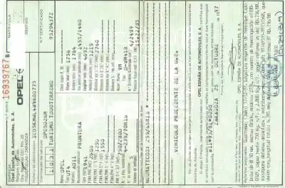 Vehicul casat OPEL FRONTERA A Arizona al anului 1997 alimentat VM41B