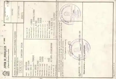 Veículo de Sucata nissan trade 2.0 47.5kw do ano 1992 alimentado ld20.ii.e