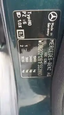 Véhicule à la ferraille MERCEDES-BENZ CLASE C (W202) BERLINA  de l'année 1997 alimenté OM 605.960