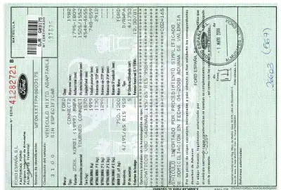 Утилизация автомобиля ford tourneo connect (tc7) kombi b. corta (2006->) года 2008 питание rwpa