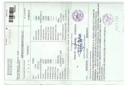 Scrapping Vehicle ford s-max (ca1) titanium of the year 2007 powered azwa