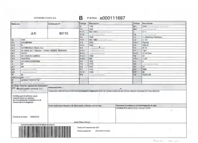 Veículo de Sucata dacia sandero ambiance do ano 2016 alimentado k9k 626