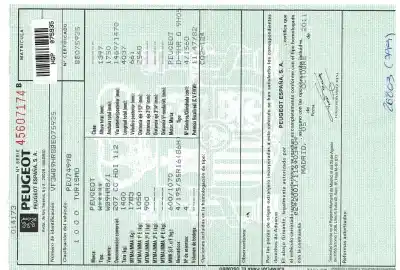 Vehicul casat peugeot 207 cc básico al anului 2011 alimentat 9hr