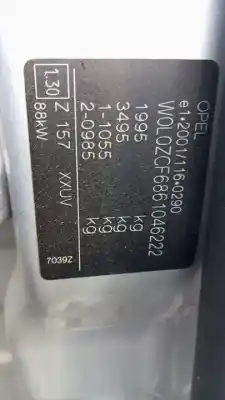 Scrapping Vehicle opel vectra c berlina comfort of the year 2005 powered z19dt