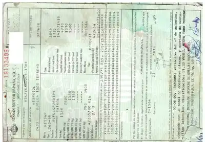 Scrapping Vehicle nissan patrol (k/w260) largo ta of the year 1999 powered td27t