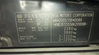 Scrapping Vehicle kia sportage active 4x4 of the year 2006 powered d4ea-v