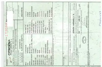 Véhicule à la ferraille citroen berlingo 1.9 d multispace de l'année 1997 alimenté d9b