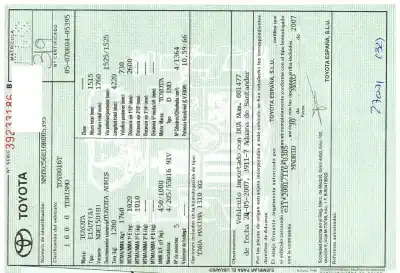 Утилизация автомобиля toyota auris luna+ года 2007 питание 1nd