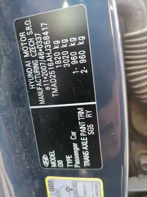 Veículo de Sucata HYUNDAI I30 (GD) G4LC do ano 2012 alimentado G4LC