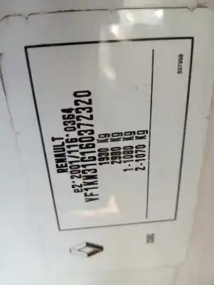 Veículo de Sucata renault kangoo (f/kc0) authentique do ano 0 alimentado k9k 808