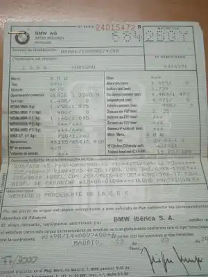 Veículo de Sucata BMW SERIE 3 BERLINA (E46) SERIE 3 BERLINA do ano 1998 alimentado 