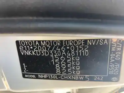 Veículo de Sucata toyota yaris toyota do ano 2017 alimentado 