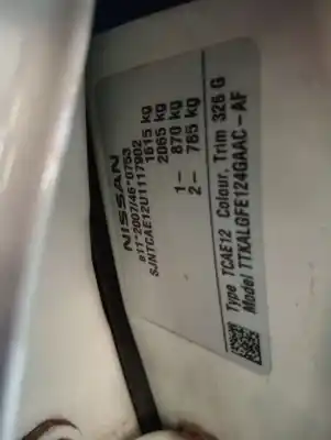 Scrapping Vehicle nissan note ii (e12) nissan note of the year 2013 powered 