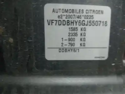 Sloopvoertuig citroen c-elysée bhy(bh02) van het jaar 2012 aangedreven bhy