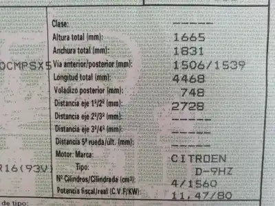 Утилизация автомобиля citroen c4 berlina 9hz года 2004 питание 9hz