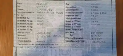 Veículo de Sucata peugeot partner (s2) rhy do ano 2002 alimentado rhy