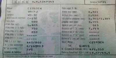 Sloopvoertuig citroen c15 1.4 (150f. k1f. k1g) van het jaar 1988 aangedreven k1g