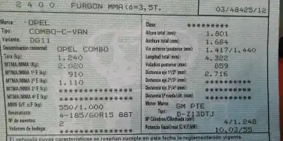 Sloopvoertuig opel combo corsa c van het jaar 2001 aangedreven z13dtj