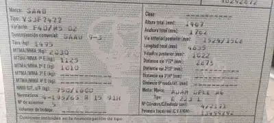 Veículo de Sucata saab 9-3 (ys3f, e79, d79, d75) 2.2 tid do ano 2002 alimentado 223l