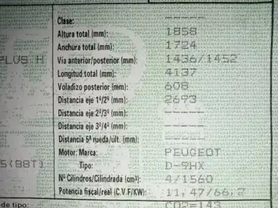 Sloopvoertuig peugeot partner (s2) 9hx van het jaar 2007 aangedreven 9hx