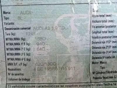 Утилизация автомобиля audi a3 (8l1) 1.9 tdi года 1996 питание agr