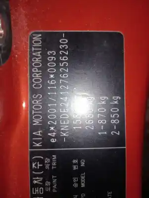 Veículo de Sucata kia rio (jb) g4ee do ano 2005 alimentado g4ee