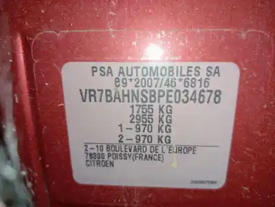 Scrapping Vehicle citroen c4 lim. 1.6 hdi 115 fap of the year 0 powered hns