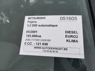 Утилизация автомобиля mitsubishi montero (v80/v90) 3.2 di-d cat года 2001 питание 