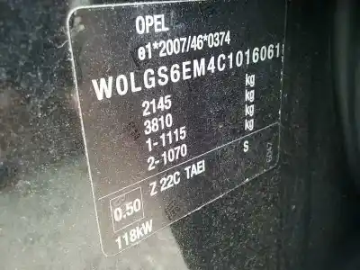 Scrapping Vehicle opel insignia berlina selective of the year 2011 powered a20dth