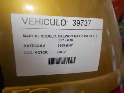 Scrapping Vehicle daewoo matiz 0.8 cat of the year 2001 powered f8cv