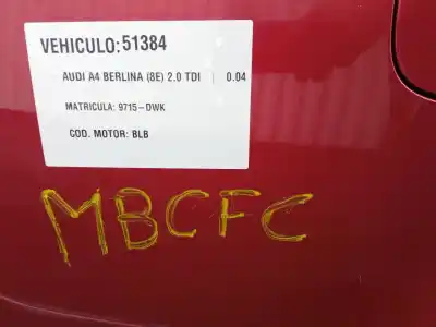 Veículo de Sucata audi a4 berlina (8e) 2.0 tdi 16v (103kw) do ano 2006 alimentado blb