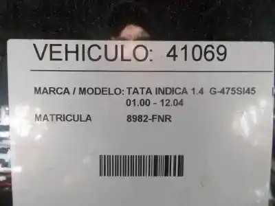 Scrapping Vehicle tata indica 1.4 g-475si45 of the year 2007 powered 475si