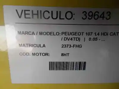 Scrapping Vehicle peugeot 107 (pm_, pn_) 1.4 hdi of the year 2006 powered 8ht
