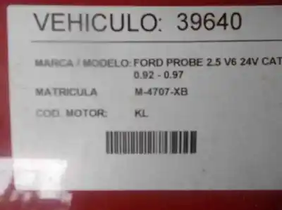 Утилизация автомобиля ford probe 2.5 v6 24v cat года 1994 питание kl
