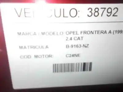 Scrapping Vehicle opel frontera a 2.4 cat of the year 1993 powered c24ne