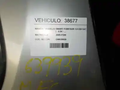 Veículo de Sucata smart forfour 1.5 cdi cat do ano 2006 alimentado om639939