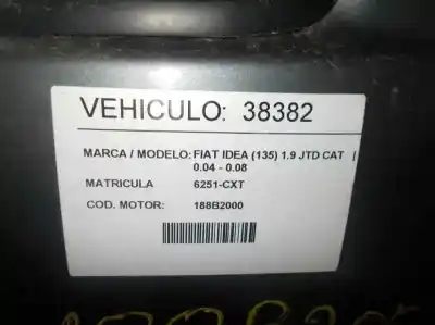 Veículo de Sucata fiat idea (135) 1.9 multijet emotion (i) do ano 2001 alimentado 188b2000