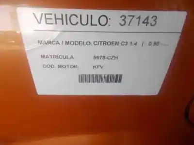Veículo de Sucata citroen c3 pluriel 1.4 do ano 2004 alimentado kfv