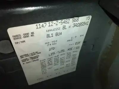 Утилизация автомобиля audi a3 (8l) 1.9 tdi года 2003 питание atd